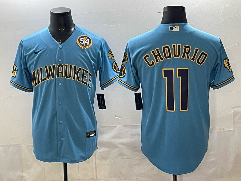Men 2026 Milwaukee Brewers #11 Chourio blue Game Nike MLB Jersey 0403001